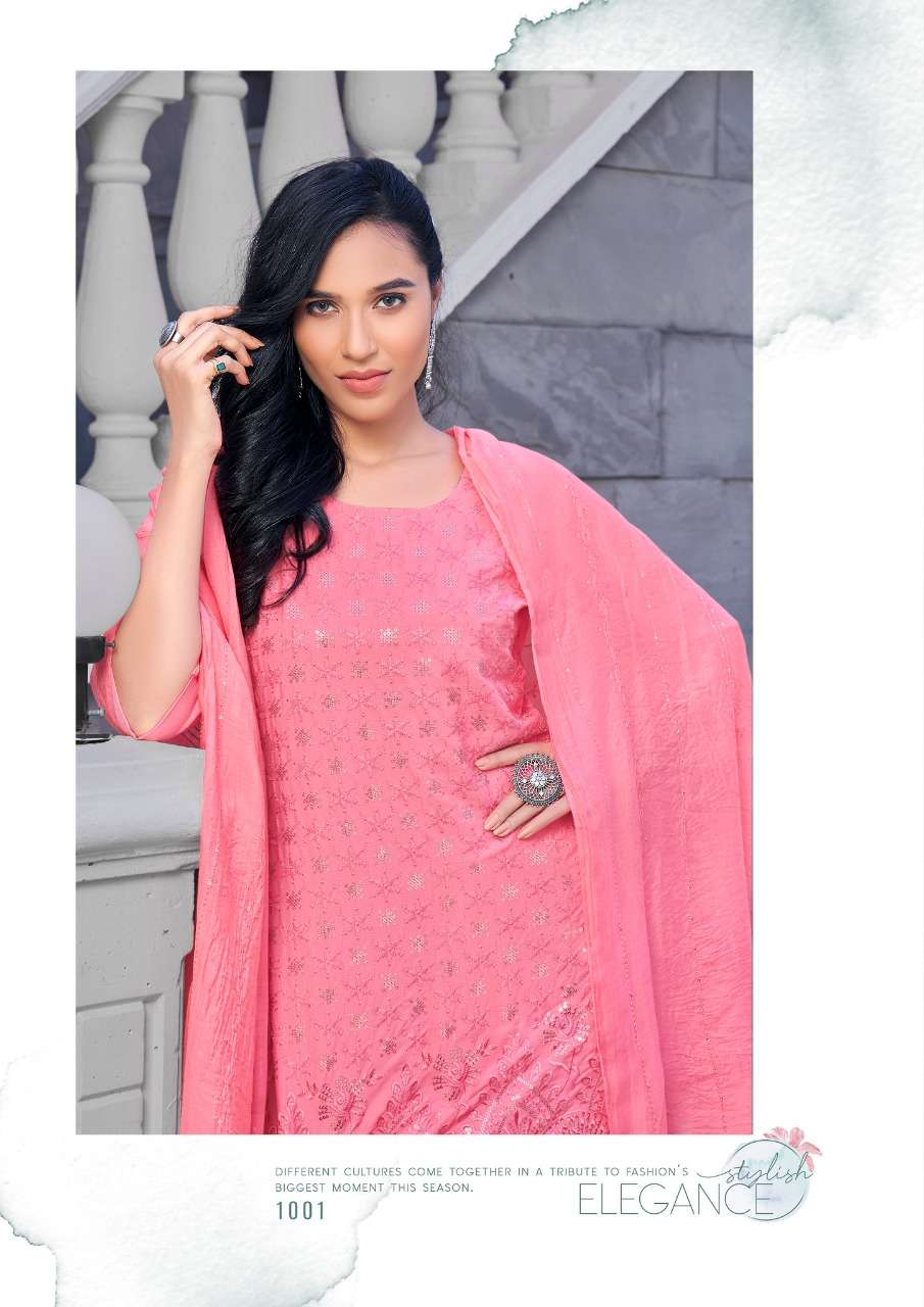 Anieya-Kavya Vol-1-Georgette-Mirror Work-Kurti-Sharara-Dupatta-1001-C